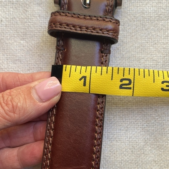 BROWN GENUINE LEATHER BELT CASUAL DRESS MEN'S ADJUSTABLE 39’ CLASSIC MINIMALIST - Picture 8 of 8